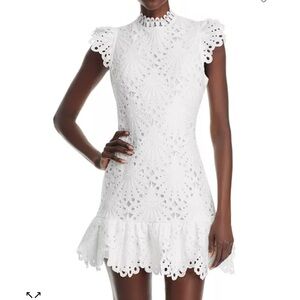 Bloomingdale’s AQUA brand XL white mini dress with cutouts